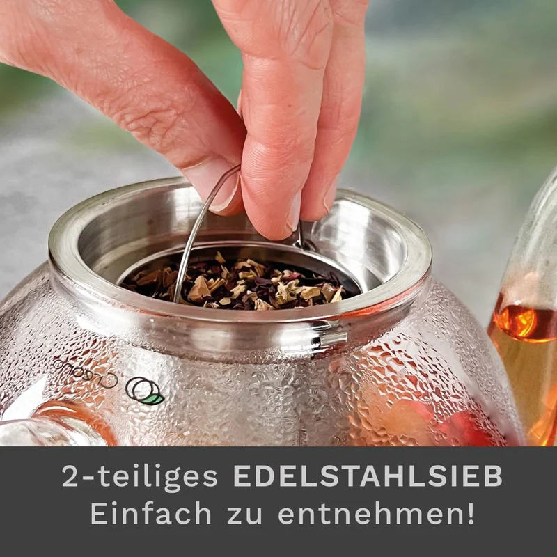 Glas Teekanne "hoch" 1,5L