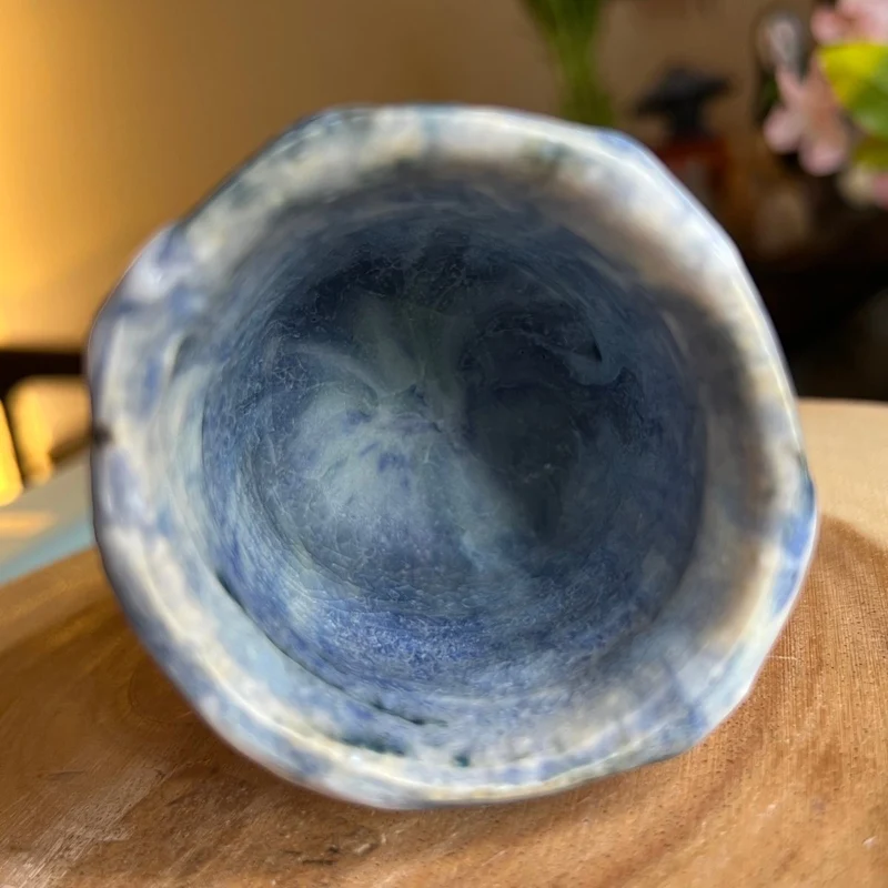 Jingdezhen Holzgebrannte blau-weiße fließend glasierte Teetassen-Kollektion