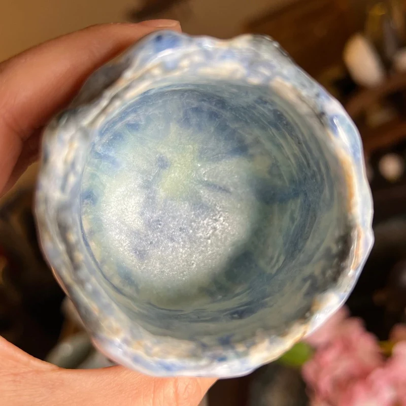 Jingdezhen Holzgebrannte blau-weiße fließend glasierte Teetassen-Kollektion