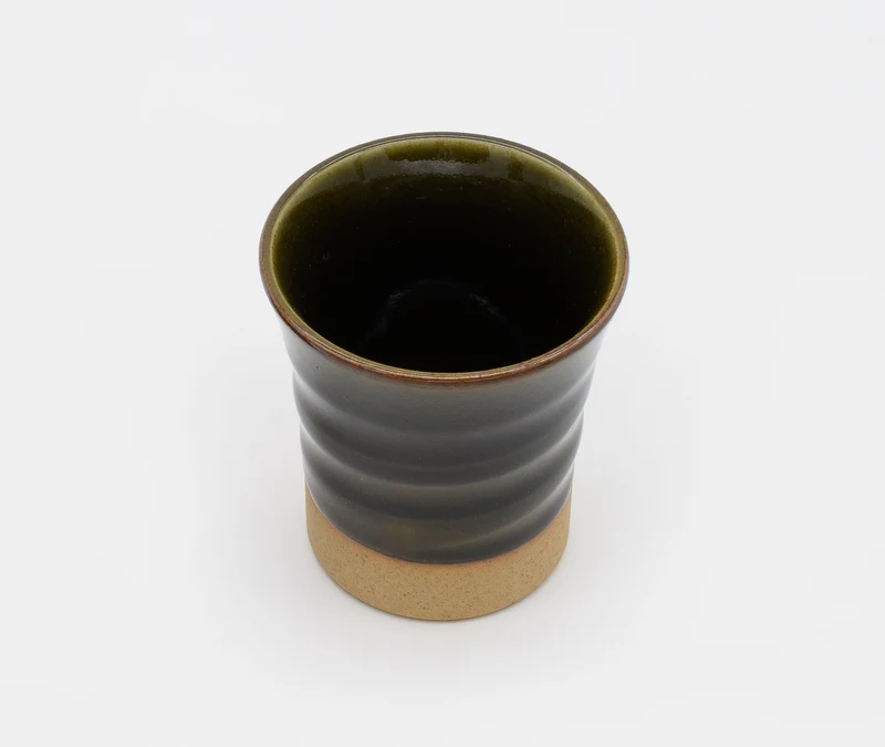 Oribe Glazed Bamboo Cup