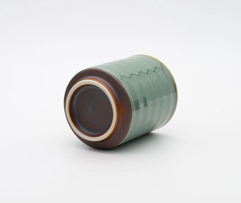 Aoi Green Glaze Ceramic Cup - Pair