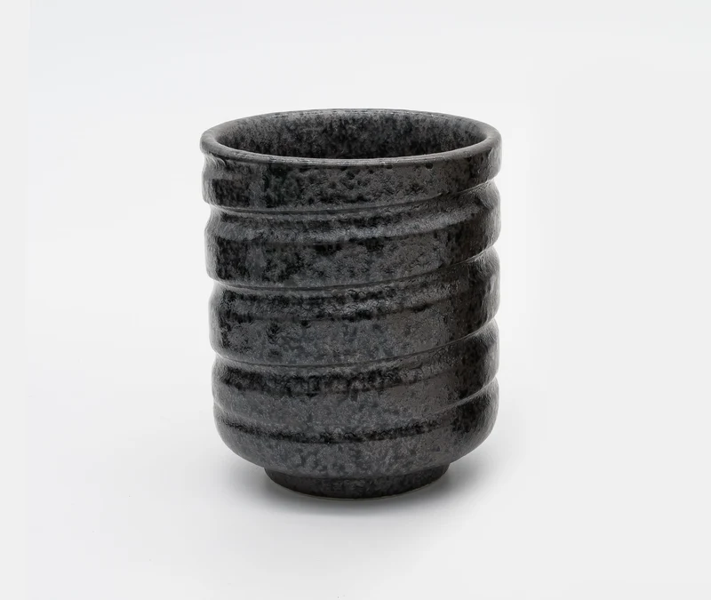 Black Kezuriuzu Glazed Cup Small - Pair