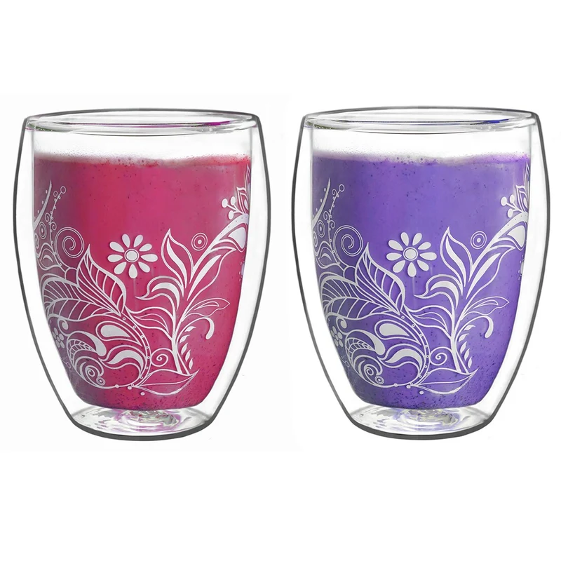 Thermoglas Flowery mit Dekor 250ml 2er Set