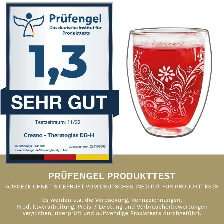 Thermoglas Flowery mit Dekor 250ml 2er Set