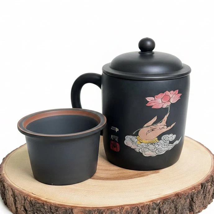 Jianshui „Lotus Reverie“ handgefertigter Büro-Teebecher mit Sieb
