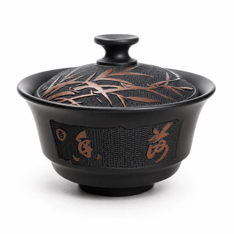 Bambus-Gaiwan „Serenity Jianshui“, handgefertigt