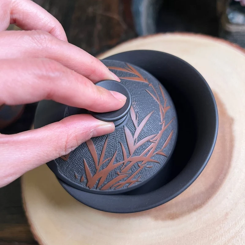 Bambus-Gaiwan „Serenity Jianshui“, handgefertigt