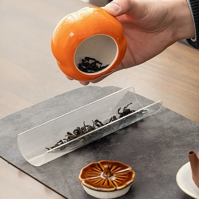 Keramikdose in Orange Persimmon-Optik mit Geschenkbox