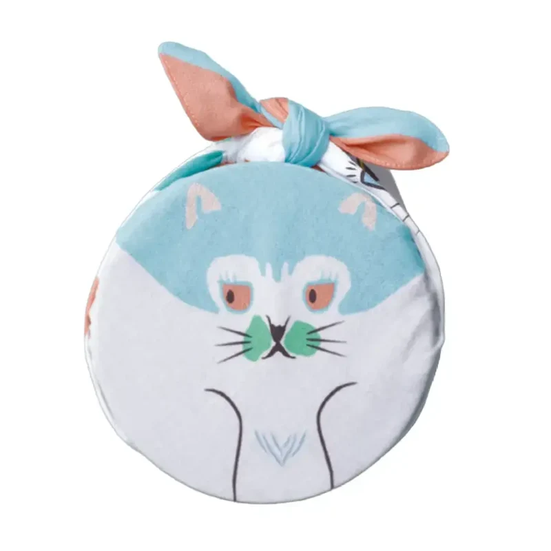 Furoshiki Modern Cute Cat Faces Design Small Cotton Wrapping Cloth 48cm