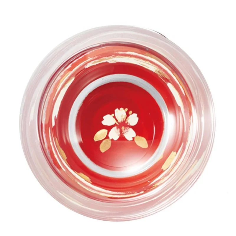 Isuke Shot Glass Sake Cup Lacquered Sakura Cherry Blossom Design