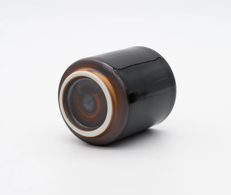 Small Black Kuro Ame Glazed Cup - Pair