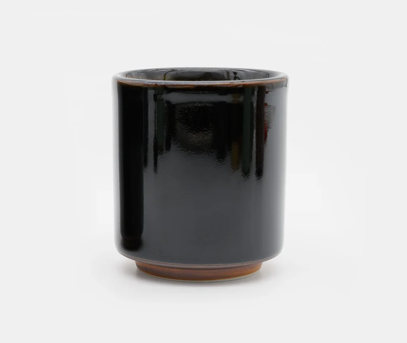 Small Black Kuro Ame Glazed Cup - Pair
