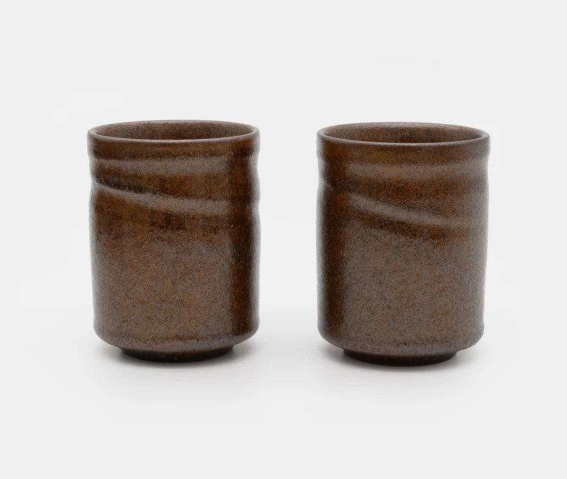 Wabi Sabi Brown Glazed Cup - Pair