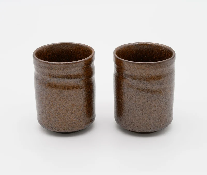 Wabi Sabi Brown Glazed Cup - Pair