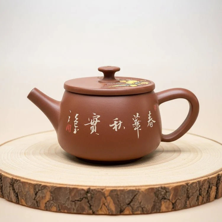 Goldene Mispel Harmonie – Jianshui-Meister-Handgefertigte Teekanne