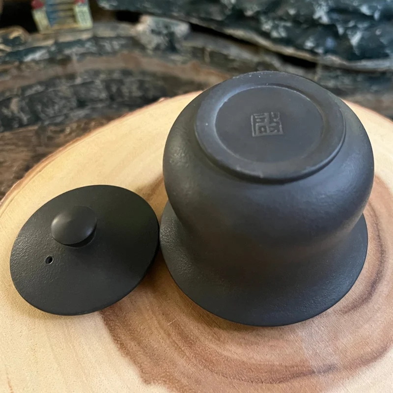 Jianshui Handgefertigte Gaiwan aus schwarzem Ton, einfach zu bedienen