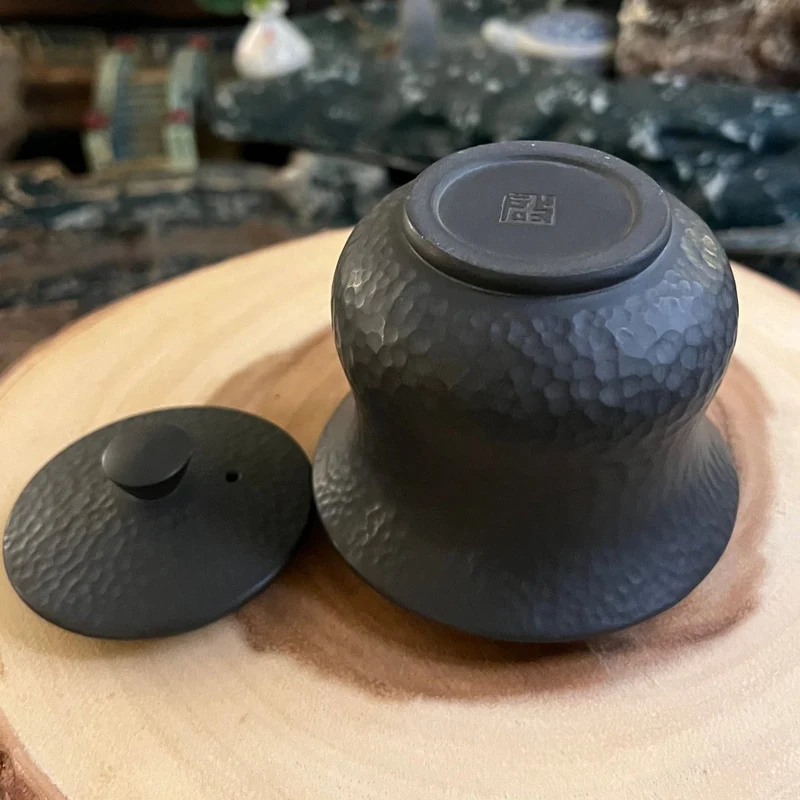 Jianshui Handgefertigte Gaiwan aus schwarzem Ton, einfach zu bedienen