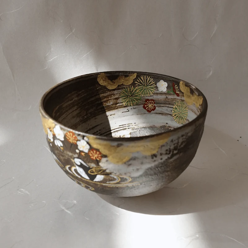 Handgefertigte „Oshidori“-Kyoyaki-Matchaschale