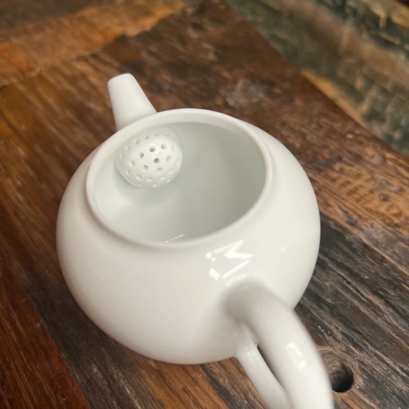 Jingdezhen „Wan Bi“ Gongfu-Teekanne aus reinem weißem Jade-Porzellan, 140 ml