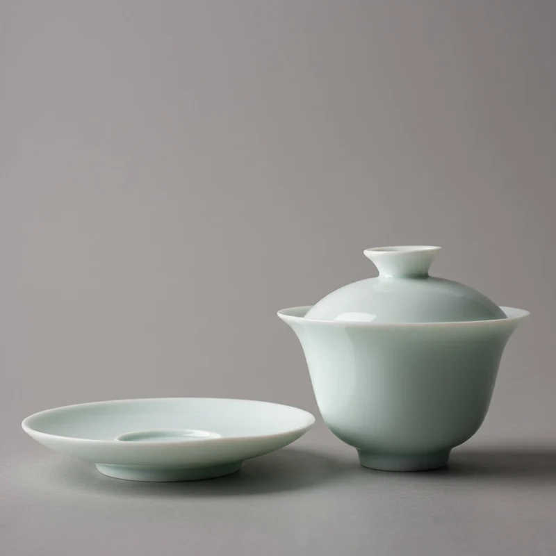 Jingdezhen Authentische „Fen Qing“ Jade Gaiwan