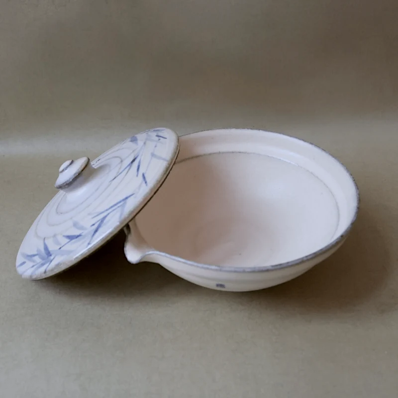 Jingdezhen „Bambuspavillon“ Steinzeug-Gaiwan mit Ausguss