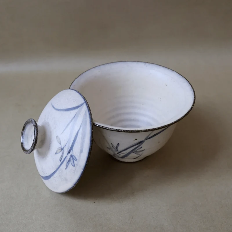 Jingdezhen handbemalt „Pinsel & Tinte“ Qinghua Gaiwan