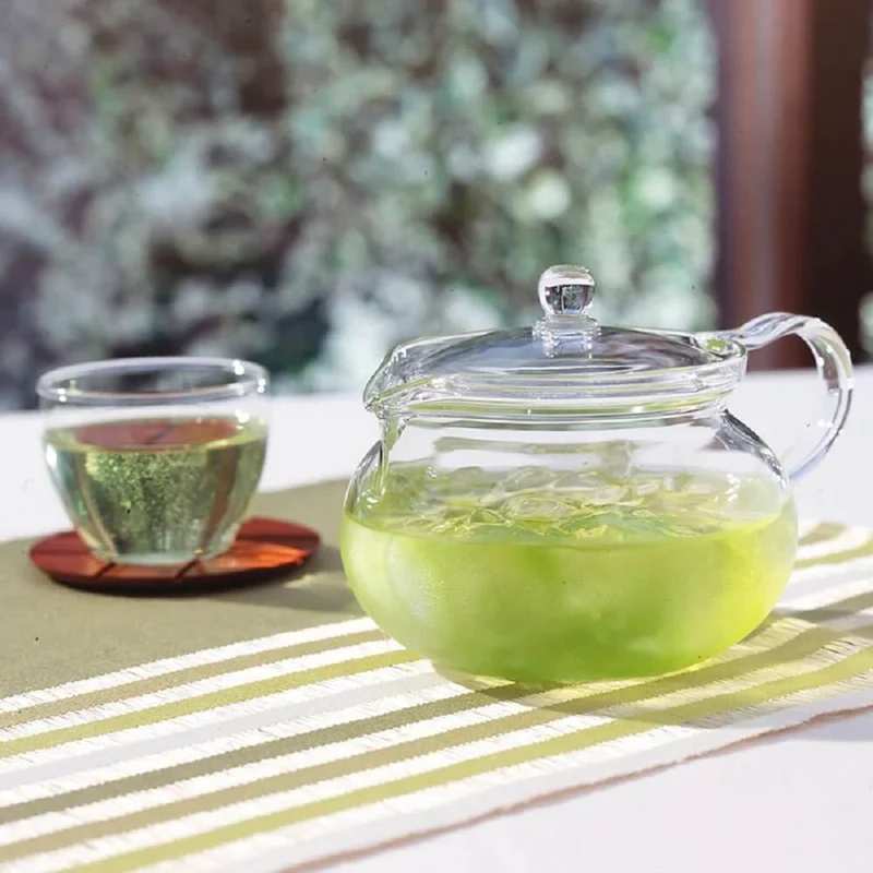 Bauchige Glas Teekanne Maru