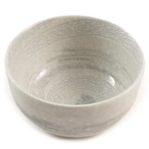 Ceramic Bowl with White Swirl Glaze