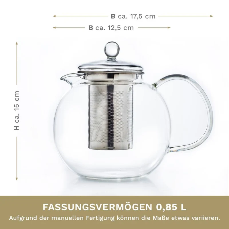 Glas Teekanne "Schnabel" 0,85 Liter