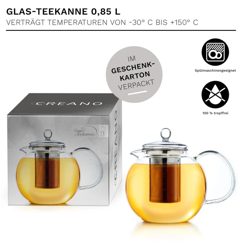 Glas Teekanne "Schnabel" 0,85 Liter