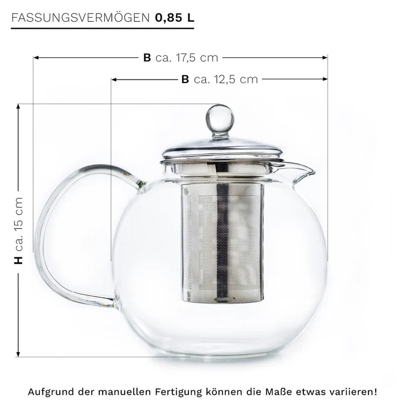 Glas Teekanne "Schnabel" 0,85 Liter