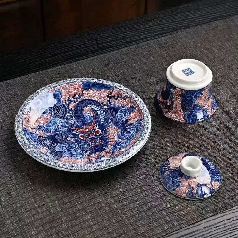 Drachenaufstiegs-Gaiwan mit Präsentationsplatte