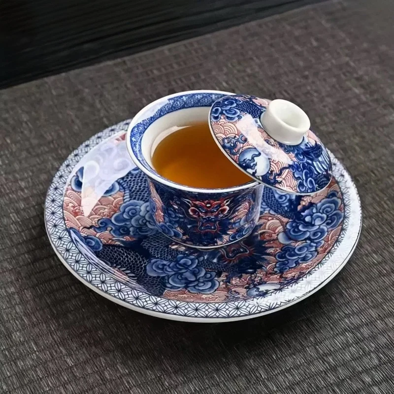 Drachenaufstiegs-Gaiwan mit Präsentationsplatte