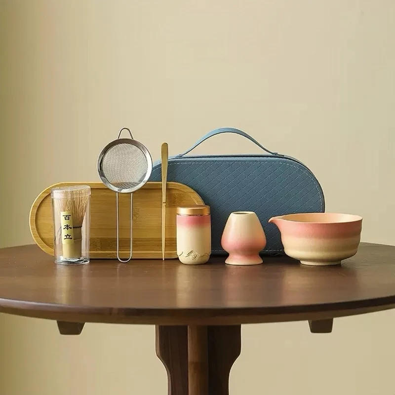 Sunrise Gradient Matcha Reiseset mit erstklassigem zeremoniellem Matcha