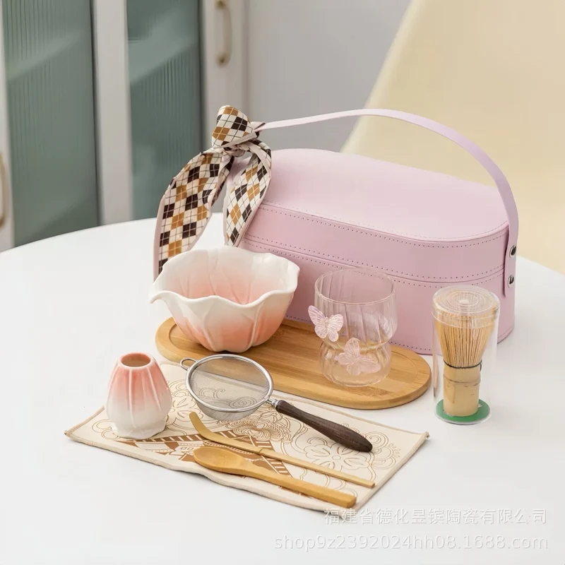 Sunrise Gradient Matcha Reiseset mit erstklassigem zeremoniellem Matcha