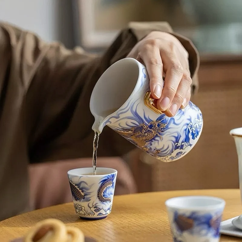 Tragbares Gongfu-Teeset „Kaiserlicher Azurdrache“