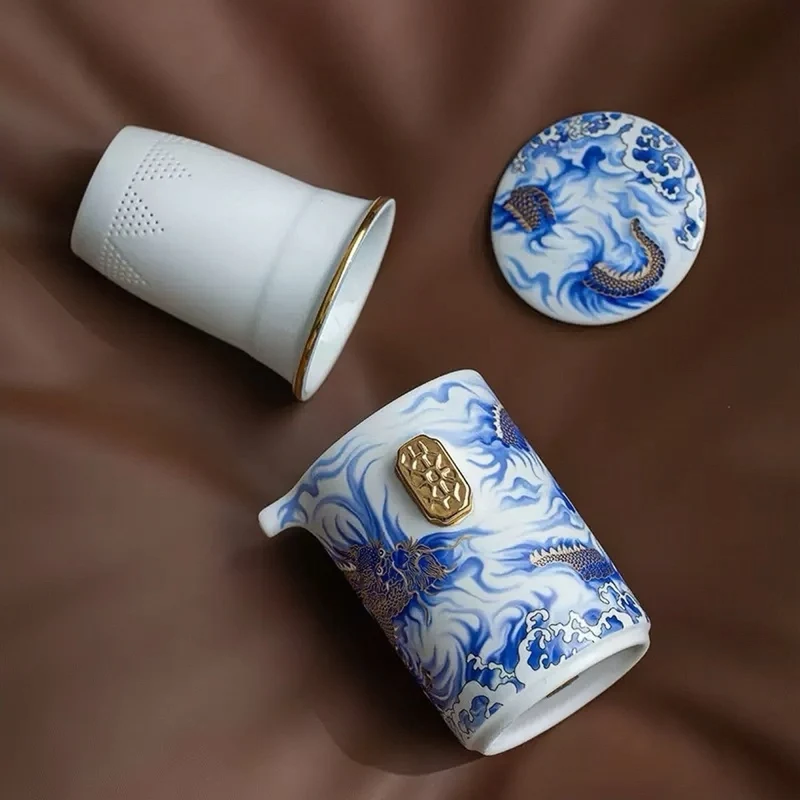 Tragbares Gongfu-Teeset „Kaiserlicher Azurdrache“