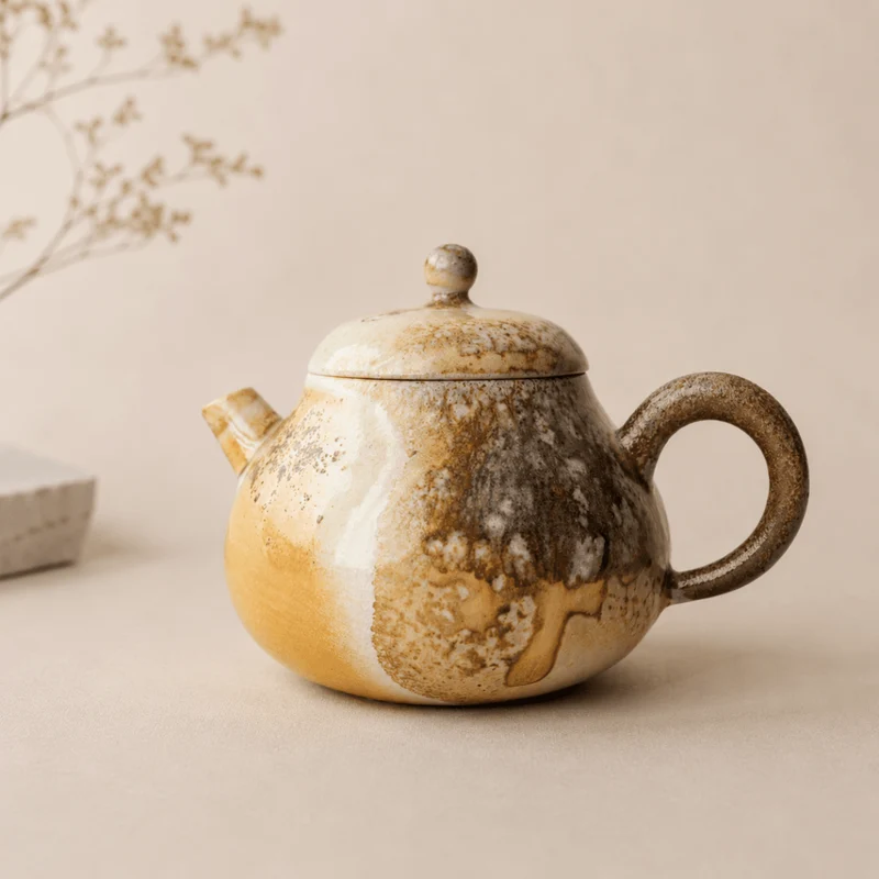 Handgefertigte, holzgebrannte Teekanne aus Jingdezhen