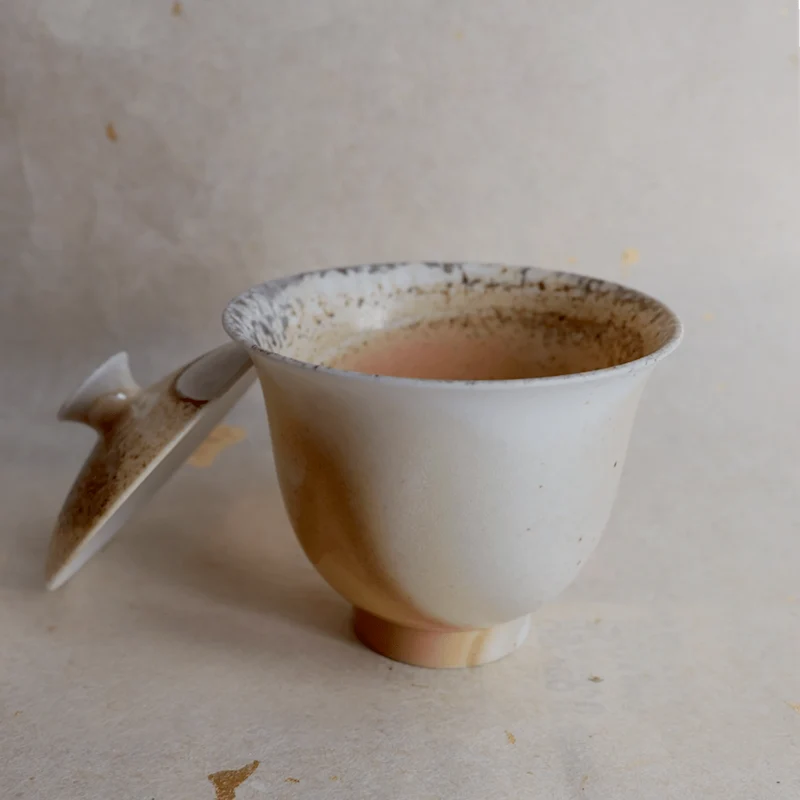 Holzbefeuerter handgemachter Gaiwan aus Jingdezhen