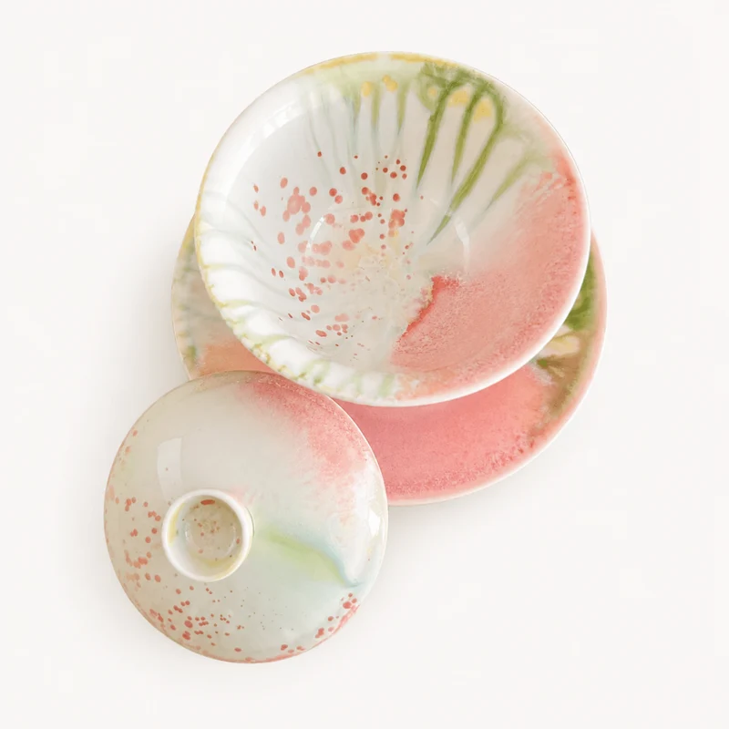 Jingdezhen-Nebel, handgefertigt, glasierter Gaiwan