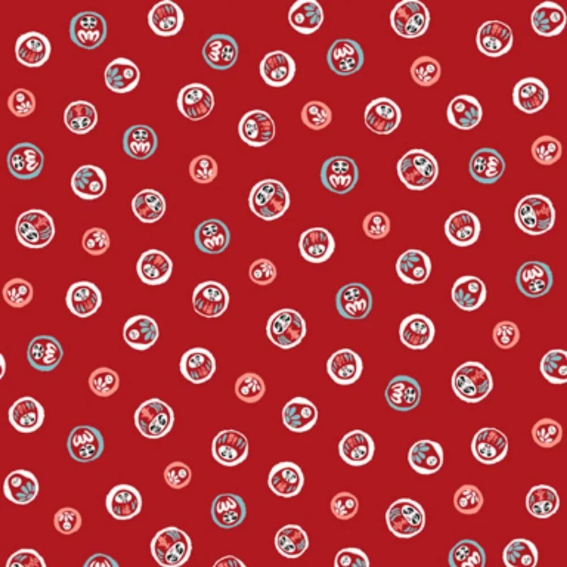Seiran Furoshiki Daruma Doll Pattern Cotton Wrapping Cloth