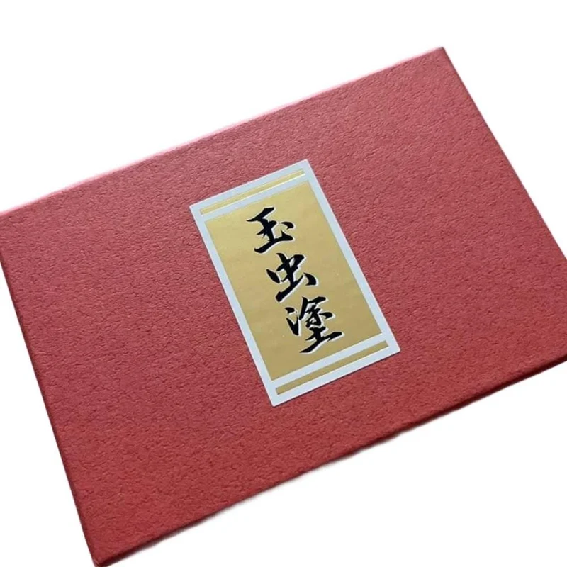 Red Lacquered Card Holder Case Samurai On Horseback Design