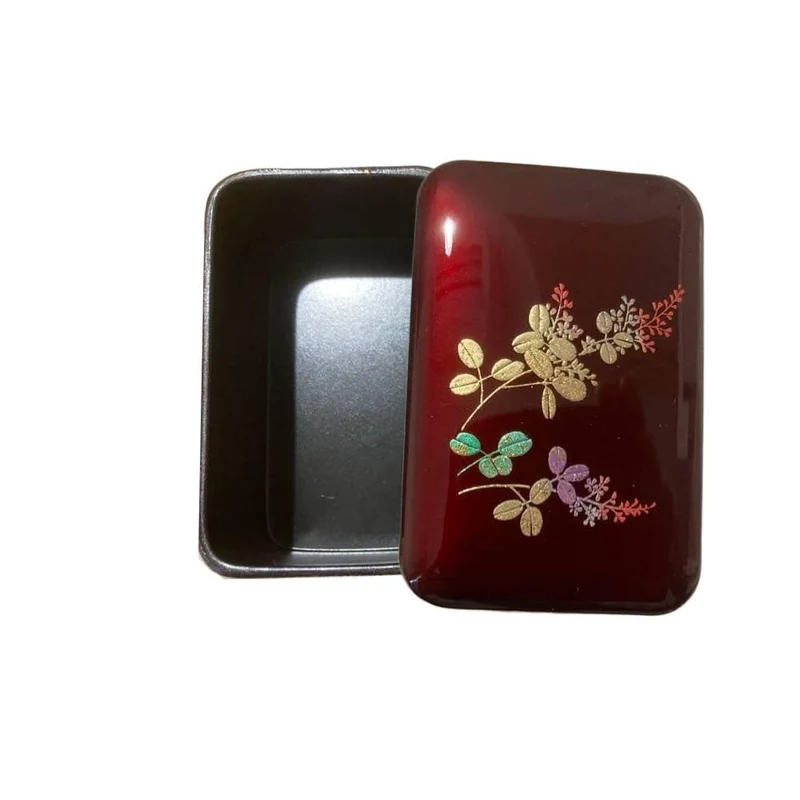 Red Lacquered Small Case Hagi Autumn Flowers Design