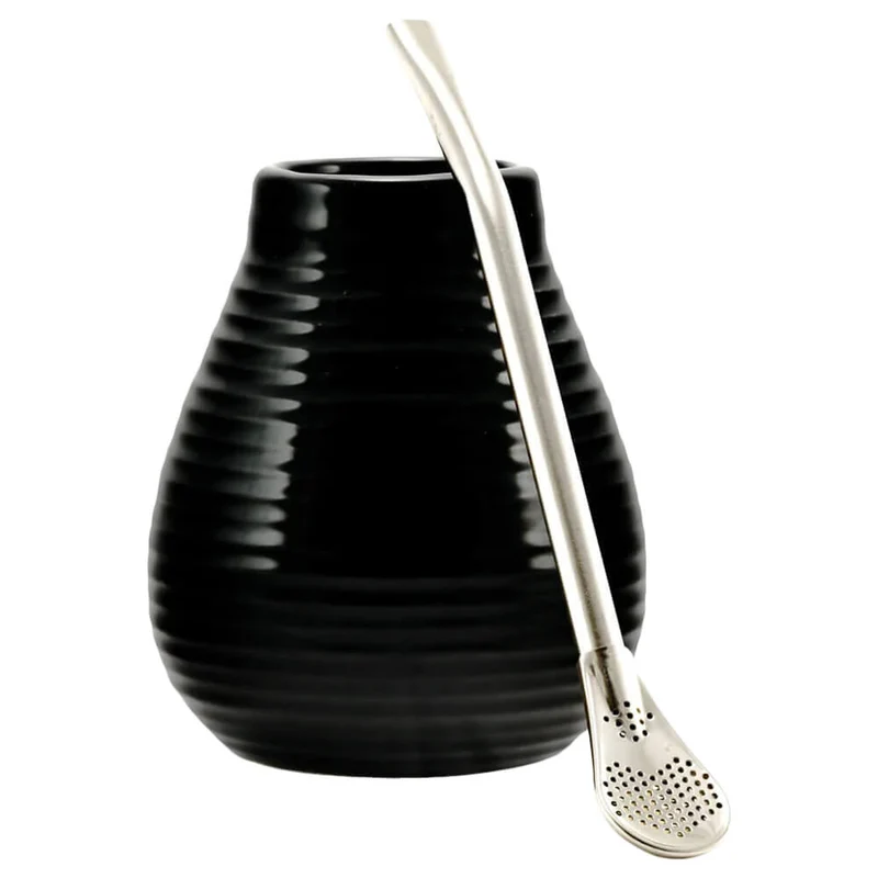 Matebecher Keramik mit Bombilla