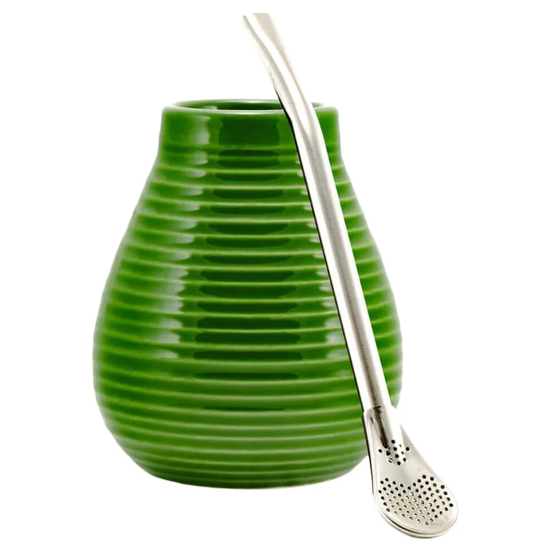 Matebecher Keramik mit Bombilla