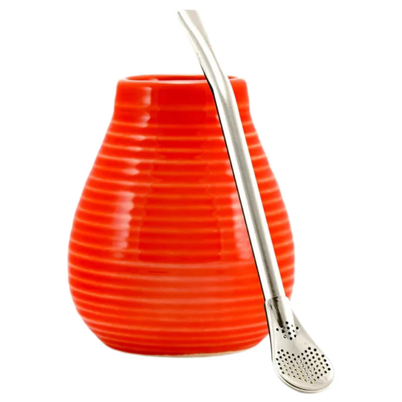 Matebecher Keramik mit Bombilla