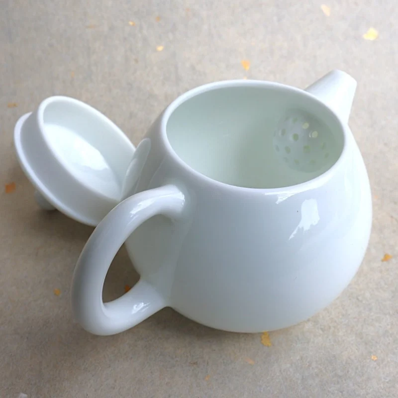 Jingdezhen „Drachenei“ reine weiße Jade-Porzellan-Gongfu-Teekanne 145 ml