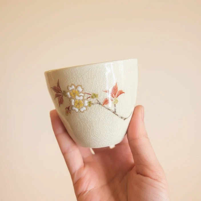 Tohomura handbemalte japanische Kyusu-Teekanne – Hanagokoro-Kollektion