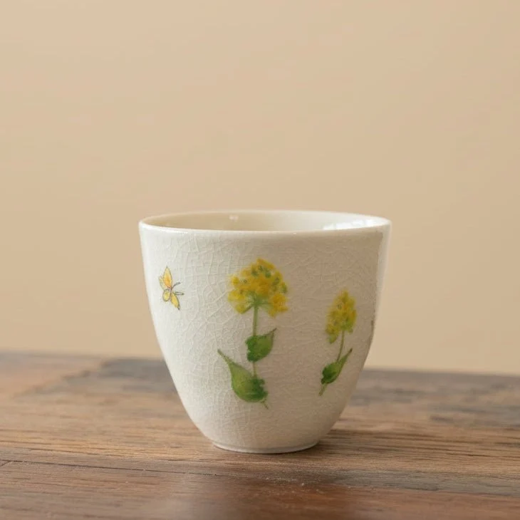 Tohomura handbemalte japanische Kyusu-Teekanne – Hanagokoro-Kollektion