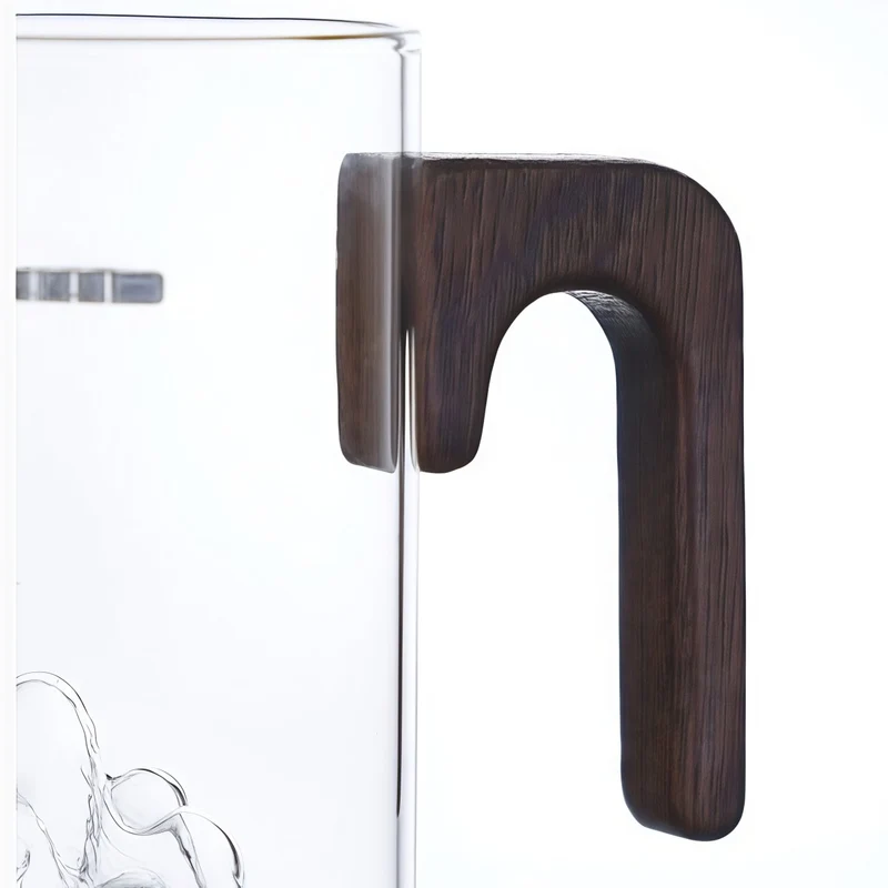 Silent Elegance Teebereiter aus Glas mit Deckel und Holzgriff